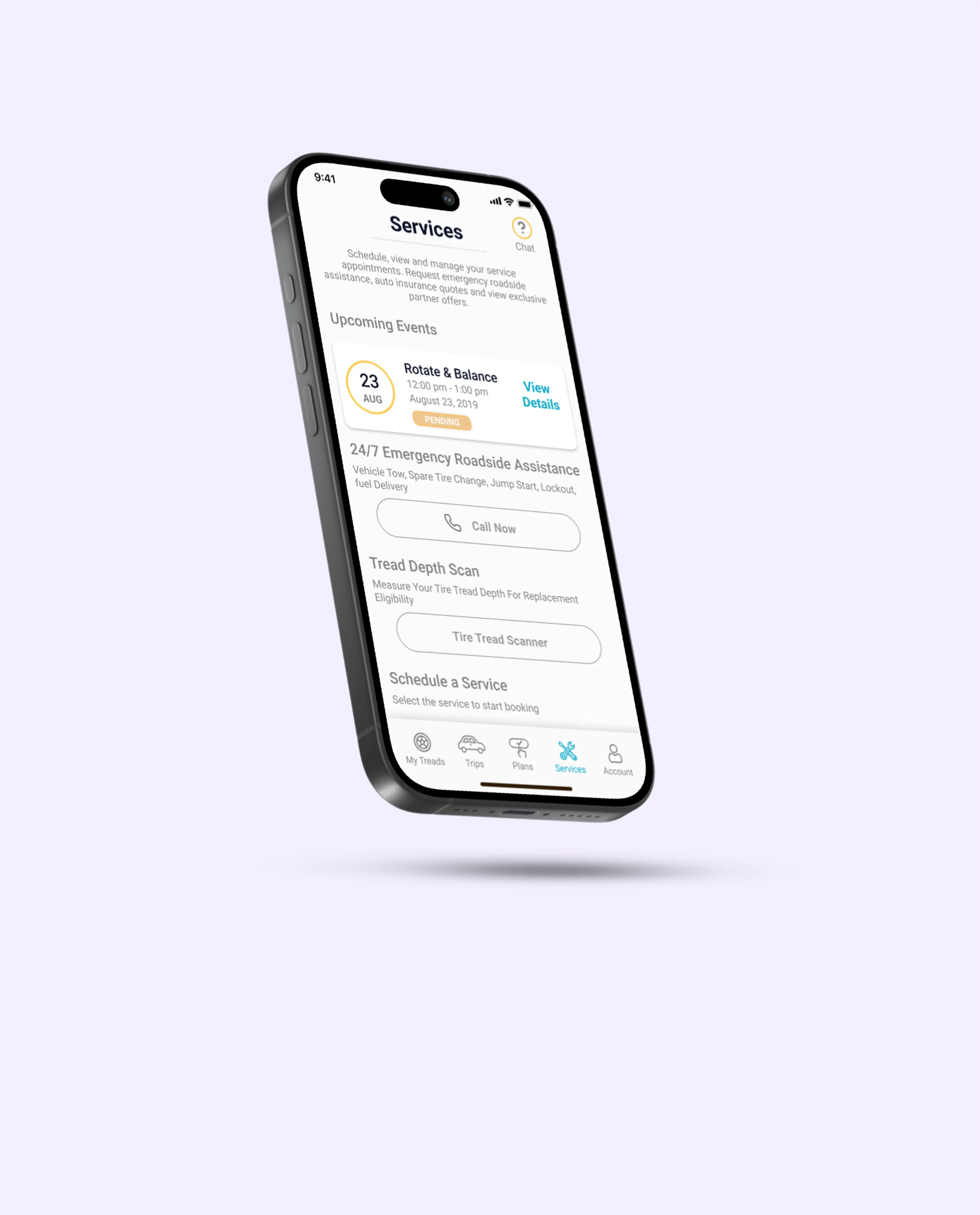 Treads mobile app screens